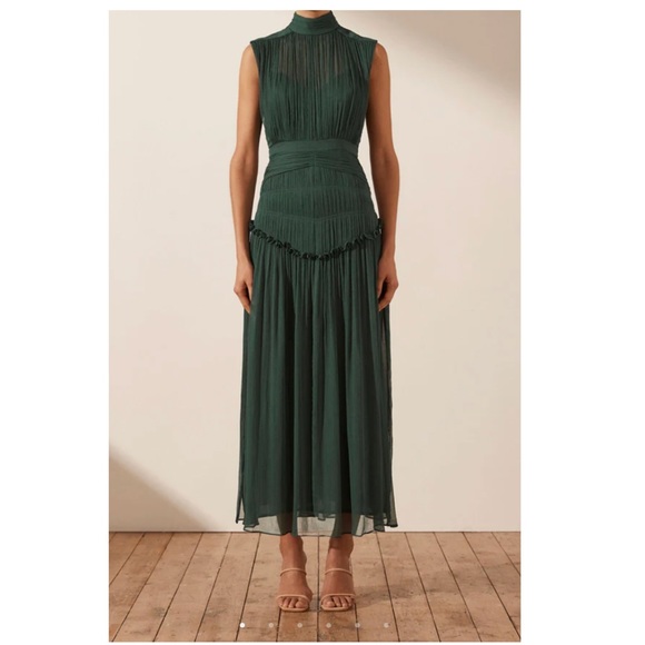 Shona Joy Dresses & Skirts - Shona Joy- LÈONIE HIGH NECK MIDI DRESS - ROSEMARY